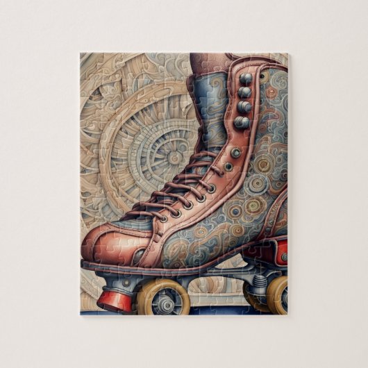  Roller schaatsen kunst. Legpuzzel (Verticaal)