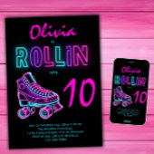 Roller schaatsen partij meisjes Neon gloed verjaar Kaart