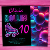 Roller schaatsen partij meisjes Neon gloed verjaar Kaart