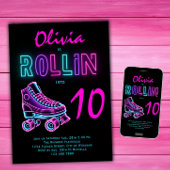 Roller schaatsen partij meisjes Neon gloed verjaar Kaart