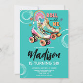 Roller Schaatsen Regenboog Verjaardagsfeest Kaart (Voorkant)