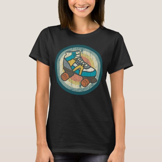 Roller Schaatsen Retro Roller Schaatsen Roller Dis T-shirt (Voorkant)