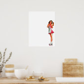 Roller Schaatsen Rockabetty Poster (Keuken)