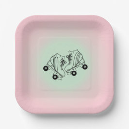 Roller Schaatsen Roze Ombre Papieren Bordje