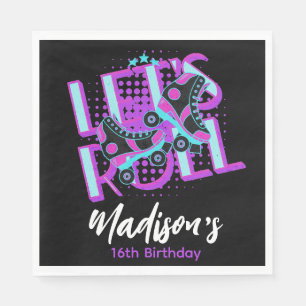 Roller Schaatsen Sweet 16 Theme Birthday Party Servet