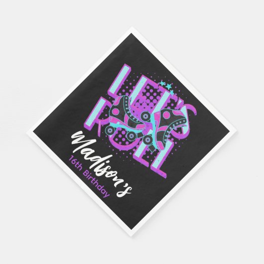 Roller Schaatsen Sweet 16 Theme Birthday Party Servet (Hoek)