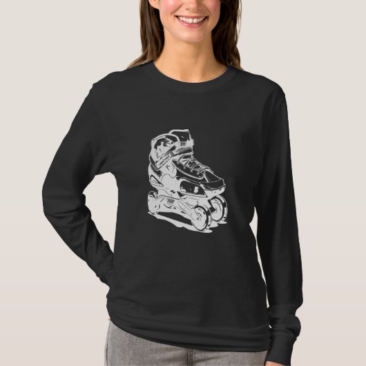 Roller Schaatsen Tekening T-shirt (Voorkant)
