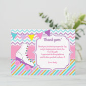 Roller Schaatsen Verjaardag Dank u kaart (Staand voorkant)