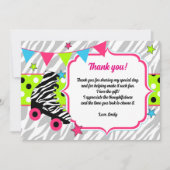 Roller Schaatsen Verjaardag Dank u kaart Neon (Voorkant)