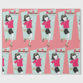 Roller Schaatsen Waitress Cadeaupapier (Vlak)