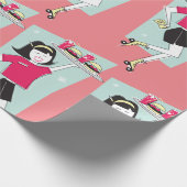 Roller Schaatsen Waitress Cadeaupapier (Hoek)