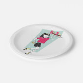 Roller Schaatsen Waitress Papieren Bordje (Gekanteld)