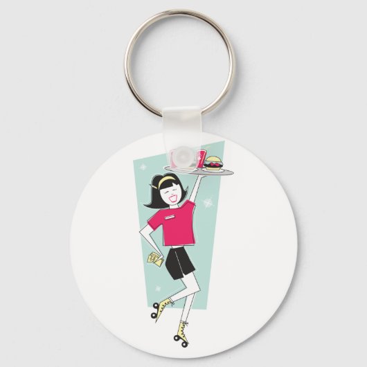 Roller Schaatsen Waitress Sleutelhanger (Achterkant)