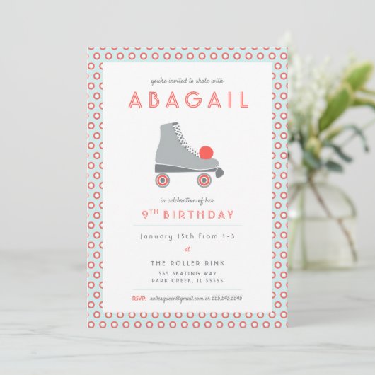 Roller Schaatsfeest Kaart (Staand voorkant)