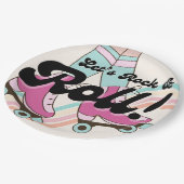 Roller-schaatsfeestaccessoires in de stijl van 70s papieren bordje (Gekanteld)