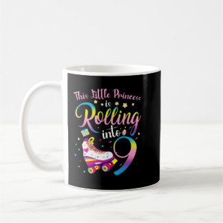 Roller Skate 9th Birthday Shirt 9 Year Old Girl Pa Koffiemok