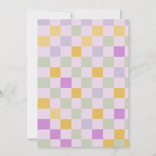 Roller Skate Birthday Party - Retro Groovy Kaart (Achterkant)