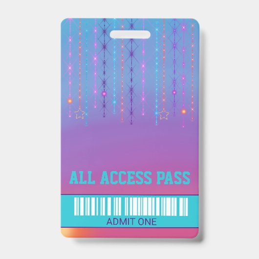 Roller SKate-feest, VIP-pas, uitnodiging, Glitters Badge (Voorzijde)