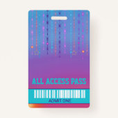Roller SKate feestje, VIP Pas, Uitnodiging, Glitte Badge (Voorkant)