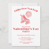 Roller Skate Hart Cute Valentijnsdag Feest Kaart (Voorkant)