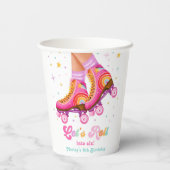 Roller Skate Let's Roll Skating Girl Birthday Papieren Bekers (Achterkant)
