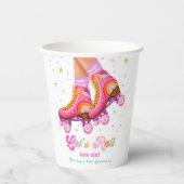 Roller Skate Let's Roll Skating Girl Birthday Papieren Bekers (Voorkant)