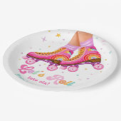 Roller Skate Let's Roll Skating Girl Birthday Papieren Bordje (Gekanteld)