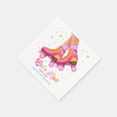 Roller Skate Let's Roll Skating Girl Birthday Servet (Hoek)