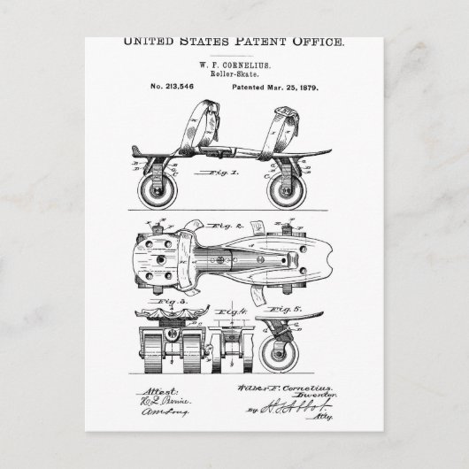 Roller Skate Patent Paper Items Briefkaart (Voorkant)