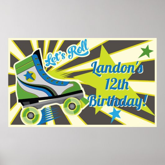 Roller Skate Retro Derby Party  Poster (Voorkant)