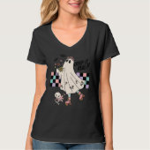 Roller Skate Spooky Creep It Real Ghost Retro Ghou T-shirt (Voorkant)