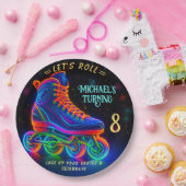 Roller Skate, Turning 8 Balloon Papieren Bordje (Feest)