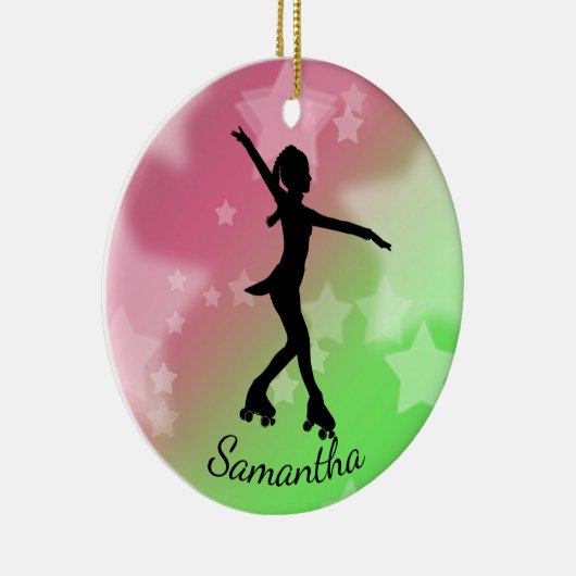 Roller Skater Design Ceramic Ornament (Rechts)