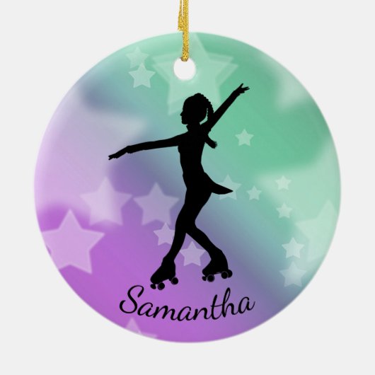 Roller Skater Design Ceramic Ornament (Achterkant)