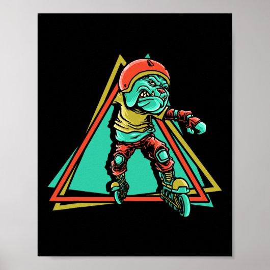 Roller Skater Inline Schaatsen Poster (Voorkant)