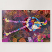 Roller Skater Punk Boerderij Meisje en roosters sc Legpuzzel (Horizontaal)