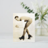 Roller Skater van 1920 Briefkaart (Staand voorkant)