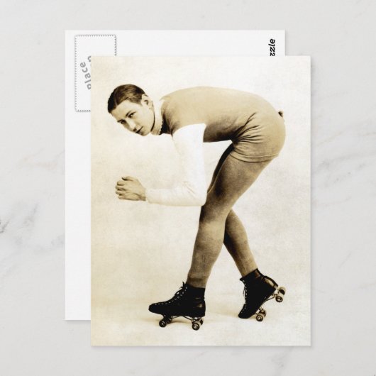 Roller Skater van 1920 Briefkaart (Voorkant / Achterkant)