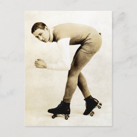 Roller Skater van 1920 Briefkaart (Voorkant)