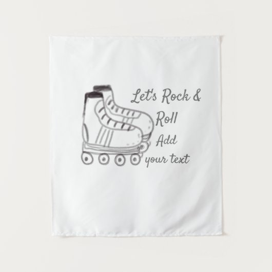 Roller skater Voeg tekst toe laat rock roll kinder Wandkleed (Voorkant)