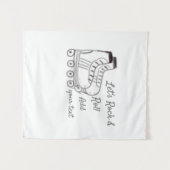 Roller skater Voeg tekst toe laat rock roll kinder Wandkleed (Voorkant (horizontaal))