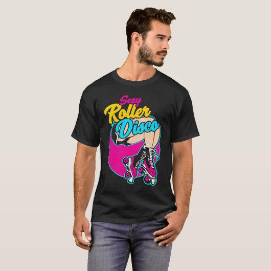 Roller skates disco inline skating roller skating  t-shirt (Voorkant volledig)