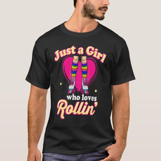 Roller Skates   Rollerskating 70s Party Eighties O T-shirt (Voorkant)