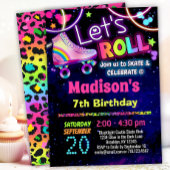 Roller Skates Thema Regenboog Luipaard 90er Kaart