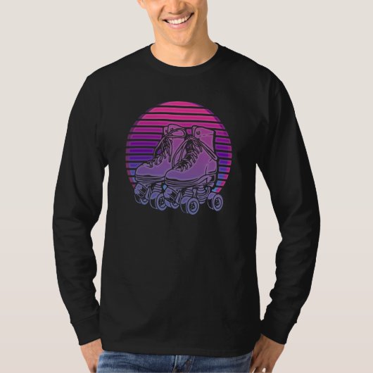 Roller Skates Vaporwave 80's Disco 70's Roller Ska T-shirt (Voorkant)