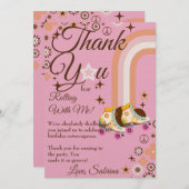 Roller Skating Birthday Bedankkaart (Voorkant / Achterkant)