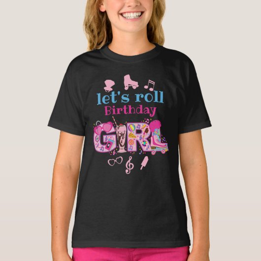 Roller Skating Birthday Girl T-shirt (Voorkant)