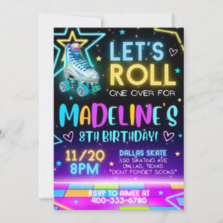 Roller Skating Birthday Invitation Kaart