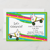 Roller Skating Birthday Invitation Kaart (Voorkant)