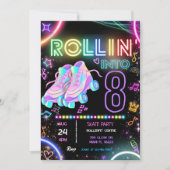Roller Skating Birthday Invitation Kaart (Voorkant)